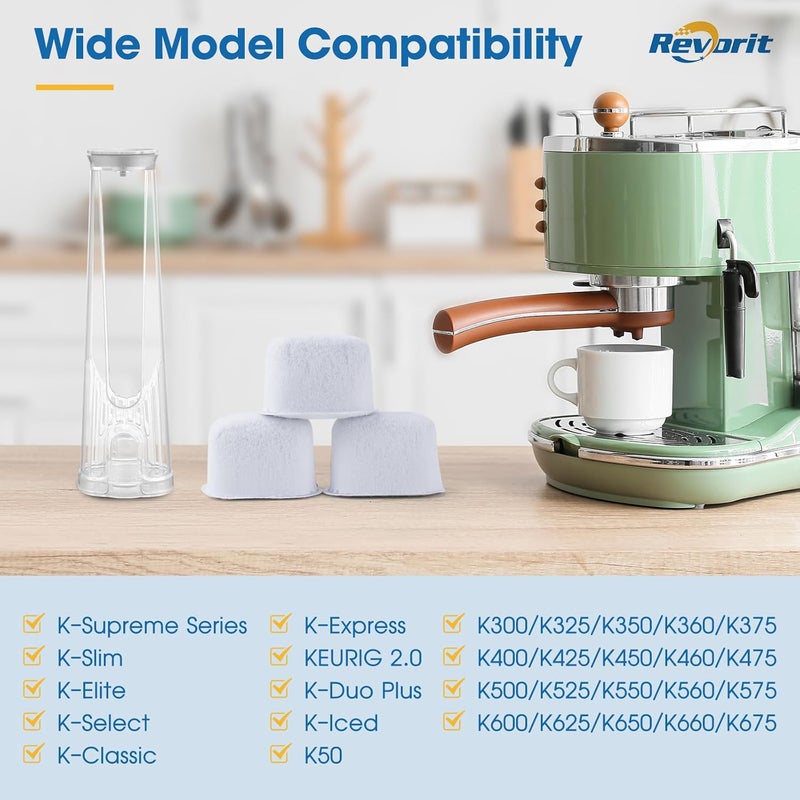 Revorit Keurig Filter Replacement Starter Kit for Keurig 2.0 Brewers K Select, K-Classic, K350 to K575, K-Cafe, Elite, K-Express, K-Duo PLUS with Side Reservoir Filter Holder and 12 Replacement Water Filters - Image 5